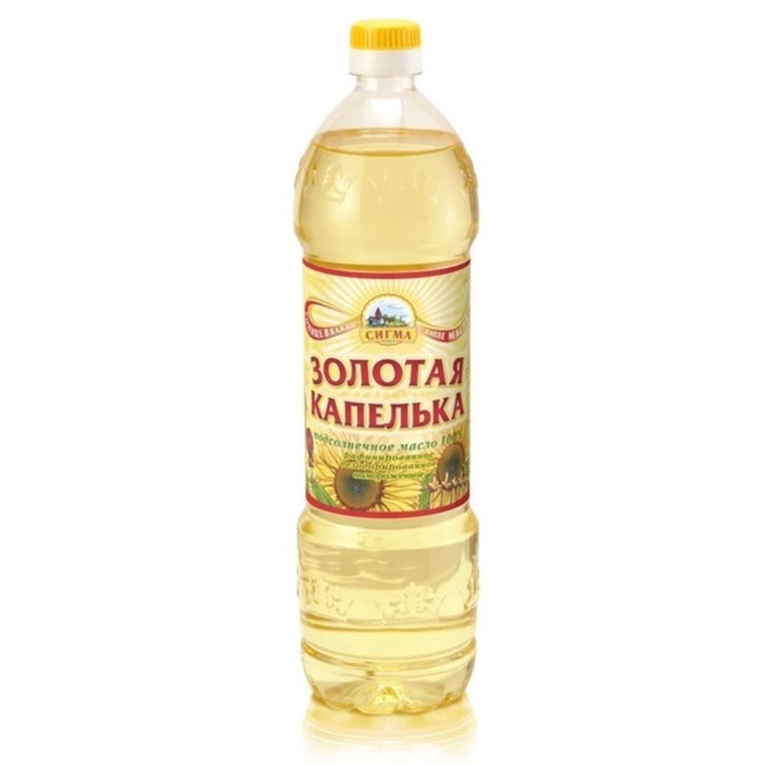 Масло подсолнечное рафинированное дез. 1л Золотая капелька ПЕРВЫЙ СОРТ (15шт/уп)