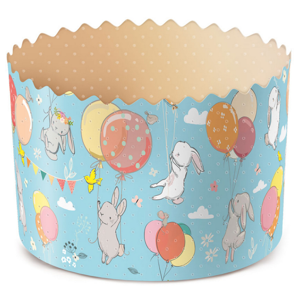 Форма бумажная ЗАЙЦЫ на шарах d124хh90мм (1200шт)  134шт/туба