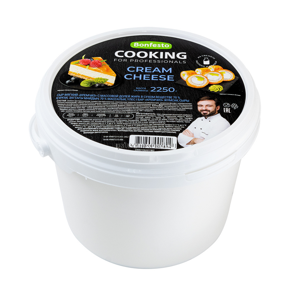 Сыр мягкий Кремчиз 70% (2,25кг*4шт) ТМ COOKING Туровский МК