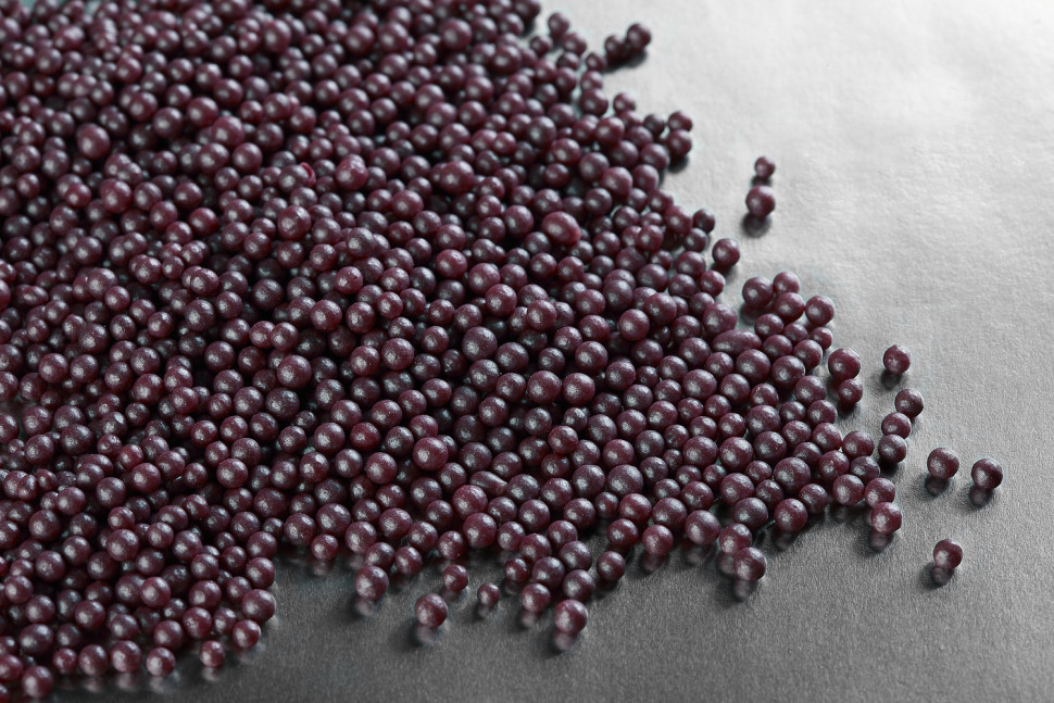 Драже зерновое взорванные зерна риса в кондит.глаз.Сиреневый жемчуг №102