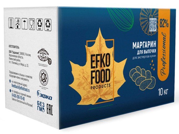 Маргарин для выпечки  EFKO FOOD Professional 10кг 82%