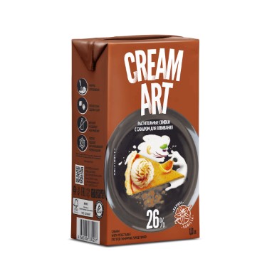 Крем на растит.маслах "CREAMART" с ароматом ваниль 26% (короб 12л) 