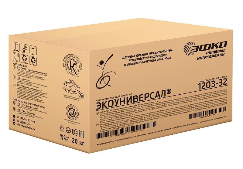 Маргарин Столовый "Молочный" марки "МТ" с ТЗ "Экоуниверсал 1203-32" мдж 82%