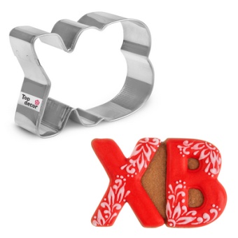 Вырубка для печенья БУКВЫ "ХВ", 85х60мм, металл tp85072